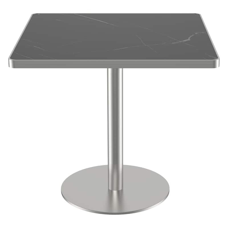 Square Modern Dinning Table 31.5 inches Bistro Table Tulip Table with Faux Marble top, Sturdy Metal Frame Diameter