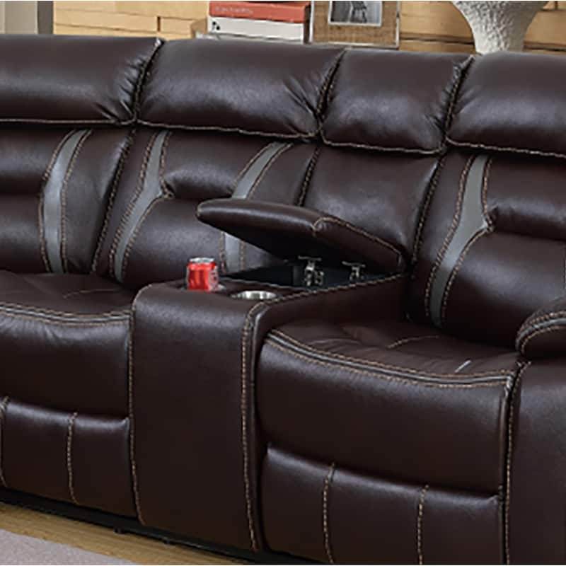 Leatherette Motion Sectional Sofa
