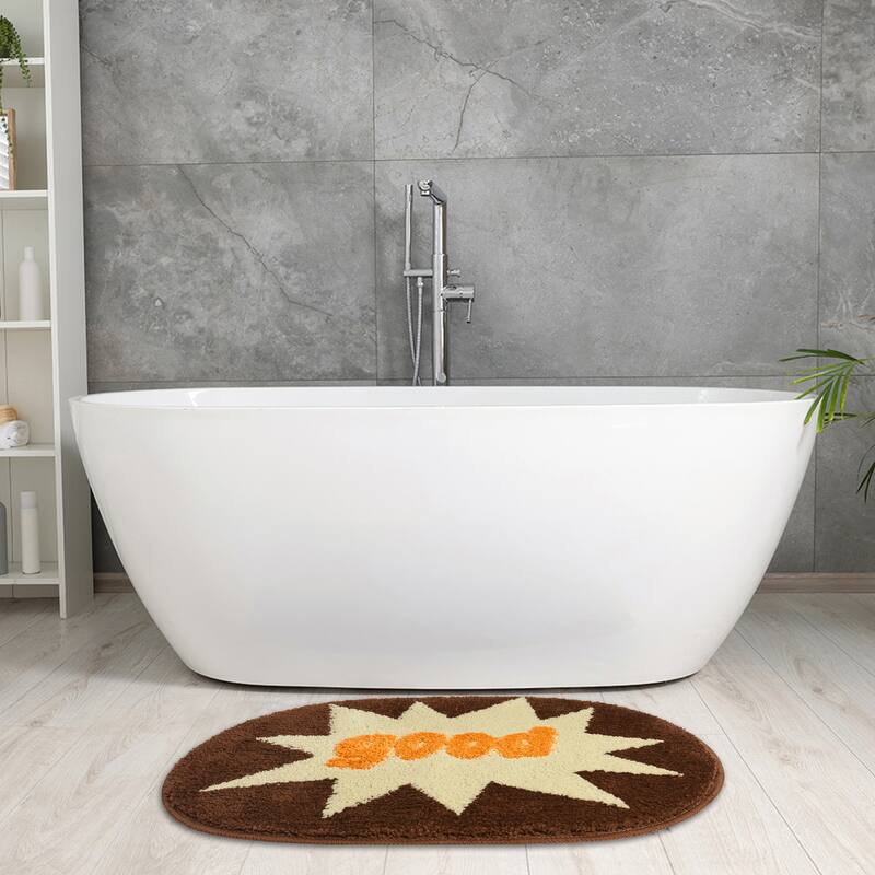 Funny Letter Bath Rug, Non-Slip Absorbent Bathroom Mat Washable for Shower, Bathtub and Spa Floors