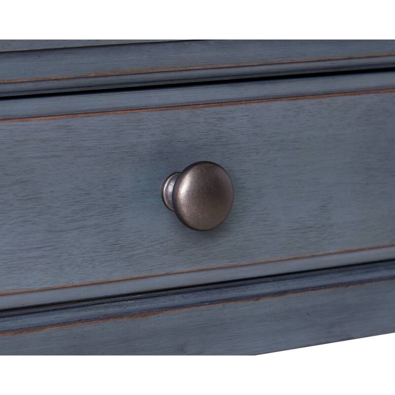 Bridgevine Home Americana 24 inch End Table, No Assembly Required, Corduroy Blue Finish