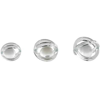 Glass Geometric Orb Decorative Sculpture with Overlapping Rings and Ball Center - Set of 3 Clear - Roche River Decor