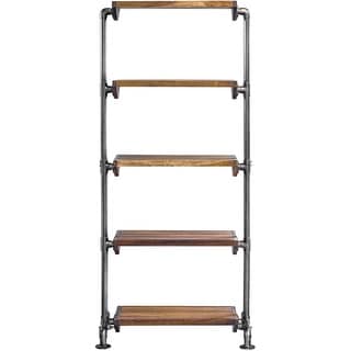 Uttermost Rhordyn 30" Wide Five Shelf Iron and Wood Utility Shelf