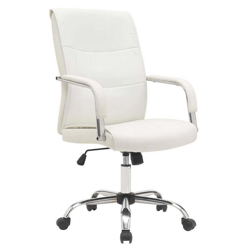 High Back Leather Ergonomic Swivel Executive Chair - White