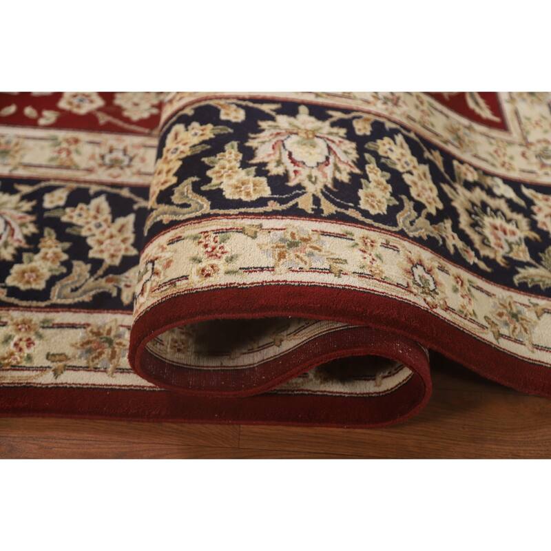 All-Over Floral Kashan Chinese Area Rug Hand-Knotted Wool Carpet - 8'7" x 11'7"