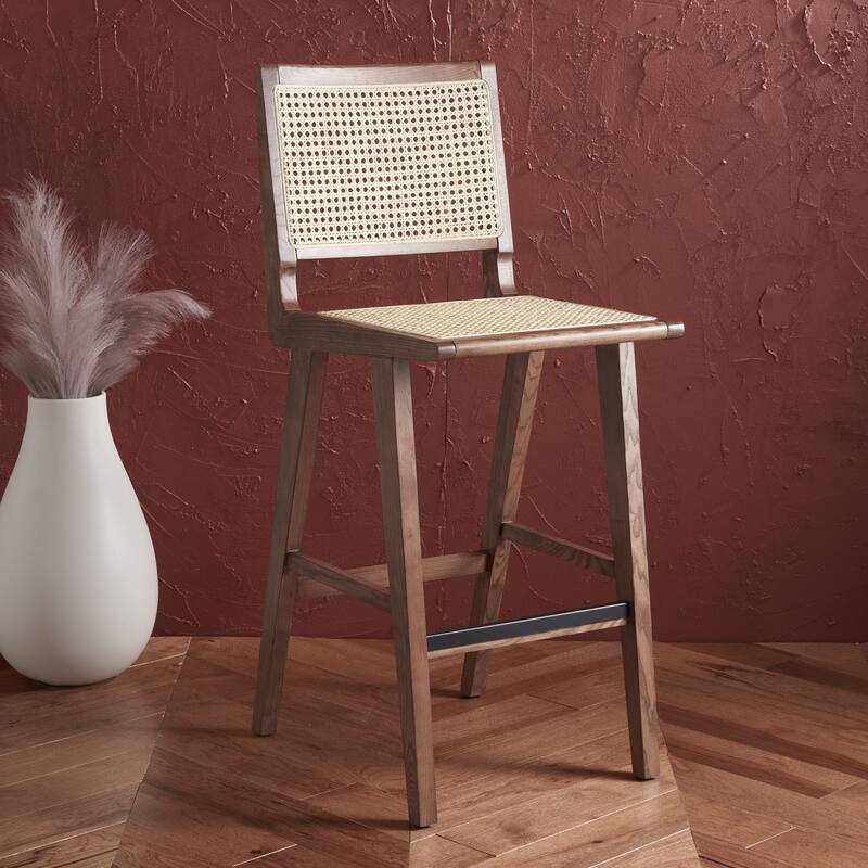 SAFAVIEH Couture Jeff French Cane 30-inch Bar Stool - 18 In. W x 23 In. D x 45 In. H - 18Wx23Dx45H