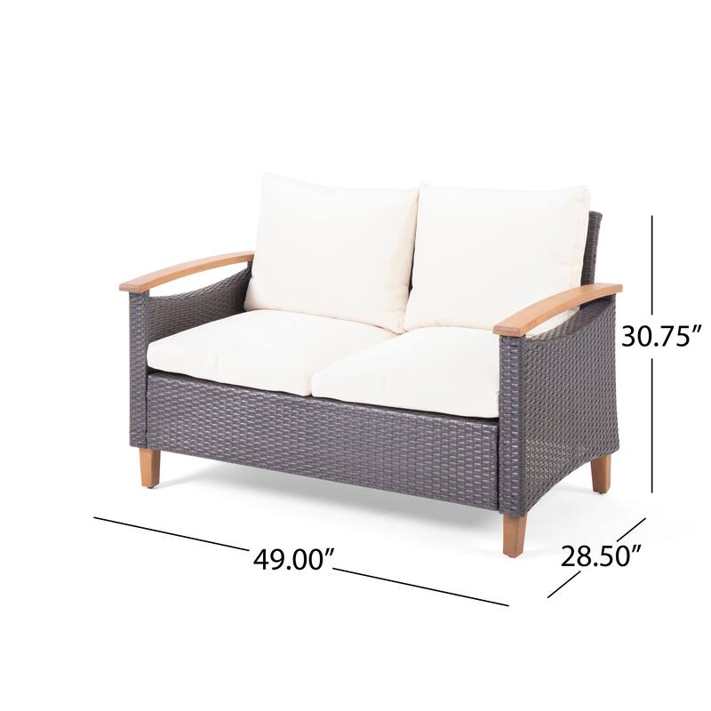 Isla Outdoor 4-seater Coffee Table Chat Set by Christopher Knight Home