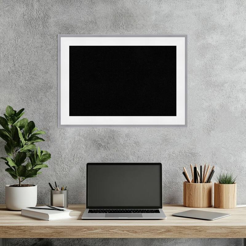 Maya White Silver Framed Cork Board - Bulletin Board, Organization Board, Pin Board