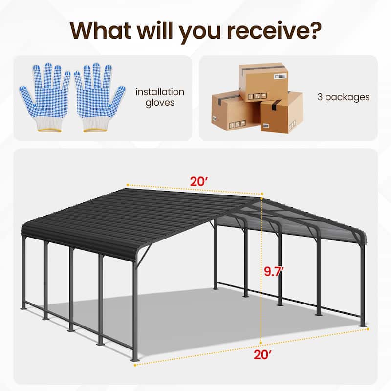 20 x 20 FT Metal Carports