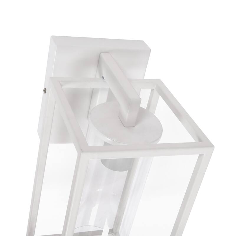 Metal 1-Light Clear Glass Outdoor Wall Sconce Light
