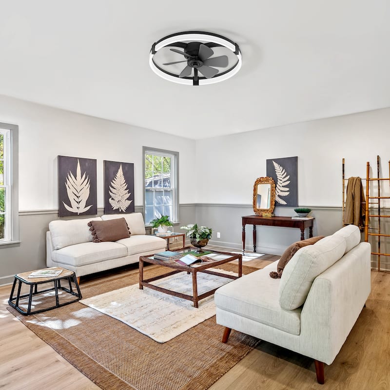 20"/23" Low Profile Dimmable Smart Ceiling Fan with Lights and Remote(6/7 ABS Blades)