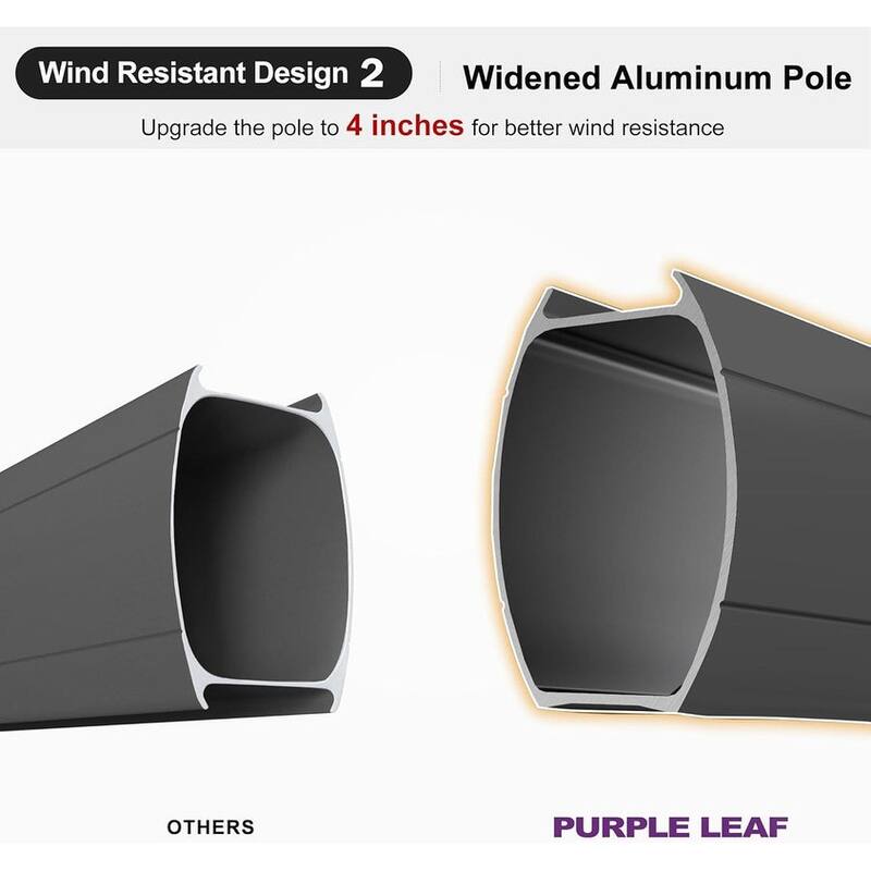 PURPLE LEAF Patio Cantilever Umbrella with 360 Degree Rotation