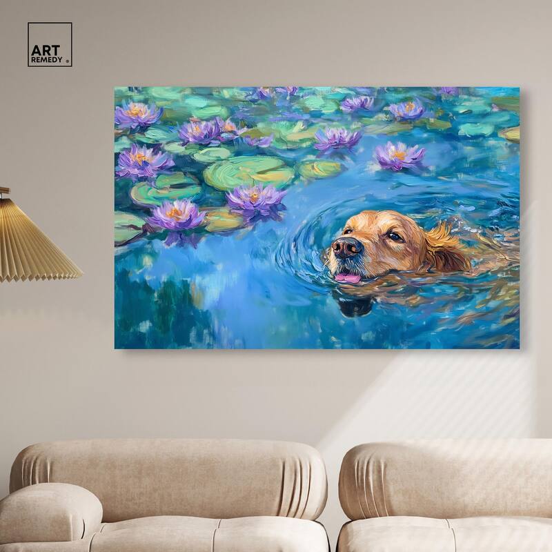 Watery Wag II Canvas by Art Remedy, Gallery Wrapped