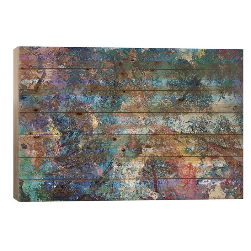 Dreaming Up To The Trees Print On Wood by Michael Broom - Multi-Color - 26x40x1.5