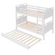 preview thumbnail 4 of 25, Twin Over Twin Pine Bunk Bed with Twin Size Trundle, Equipped with Stairs and Safety Barriers
