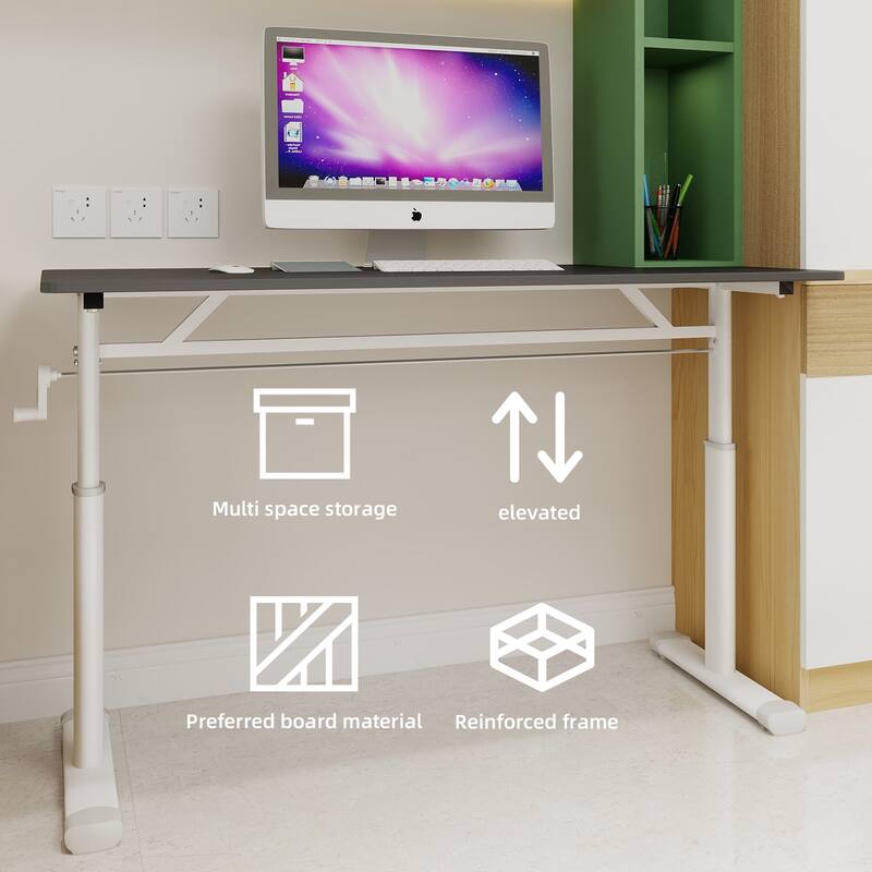 Adjustable Study Desk for Kids & Adults - Height-Adjustable, Multi-Purpose Home/Office Desk, Compact Design