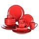 preview thumbnail 22 of 76, vancasso Navia 16-piece Stoneware Dinnerware Set (Service for 4) Crimson