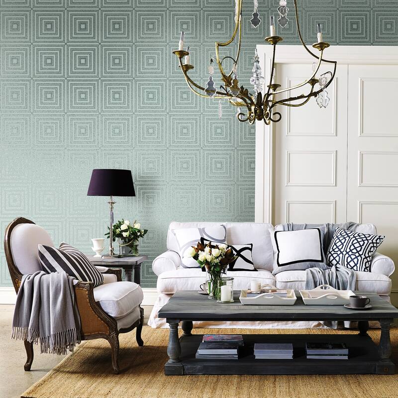 A-Street Prints Luminous Ice Beaded Geometric Wallpaper