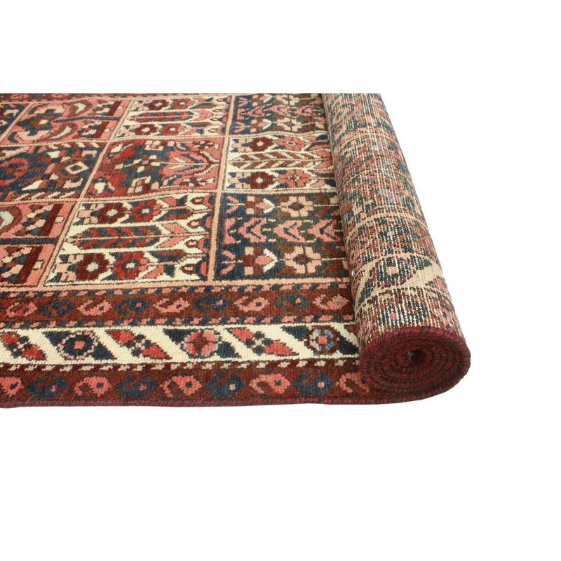 Fine Vintage Bakhtiari Nelson Red/Navy Runner - 3'2" x 9'6"