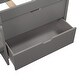 preview thumbnail 31 of 46, Wood Twin Loft Bed with 2 Shelves & 2 drawers for Bedroom(Antique Gray)