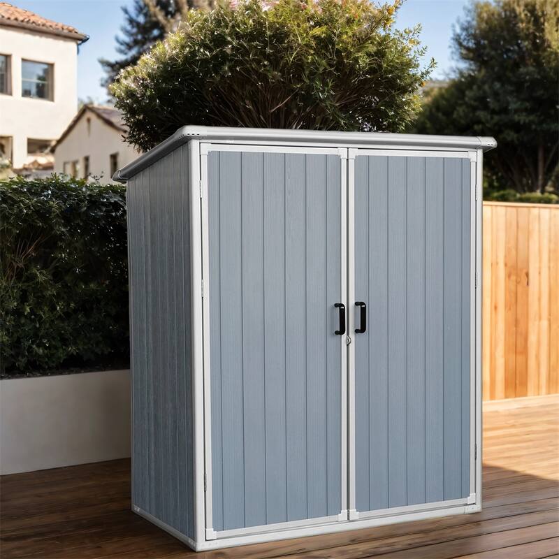 Outdoor Waterproof Plastic Storage Shed with Lockable Doors