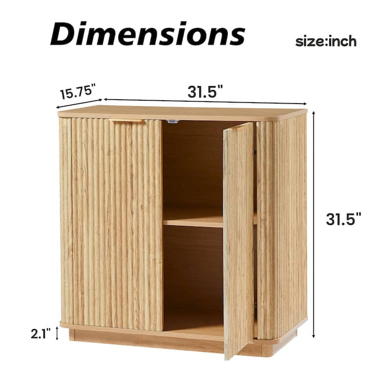 31.5" Buffet Cabinet Sideboard with Storage Curved wave Design for Bedroom, Living Room, Hallway, 31.5"W x 15.75"D x 31.5"H