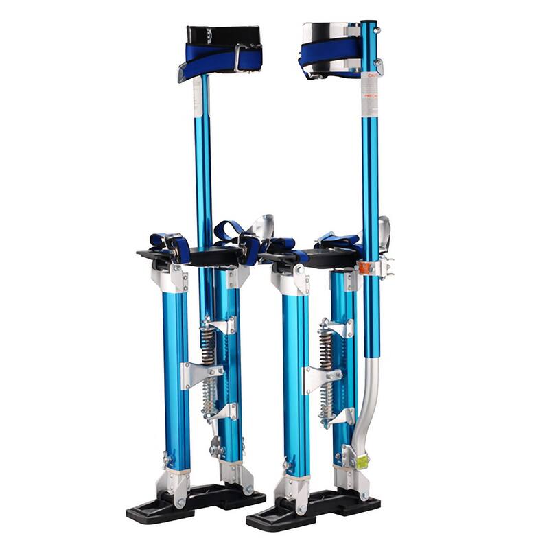 Drywall Stilts - Lightweight Aluminum Stilts - For Putting Up Drywall, Wallpaper, Painting by Stalwart - Blue - 18"-30"