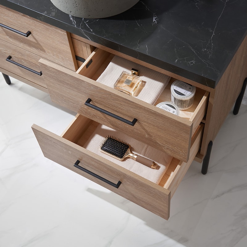 Trento Bath Vanity with Sintered Stone Top with Concrete Sink (R)