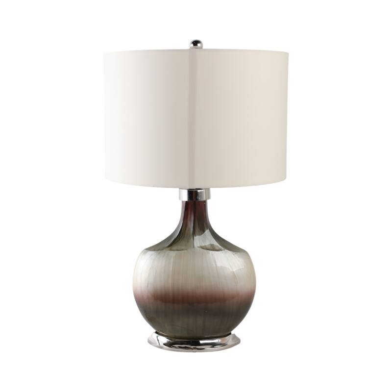 Glass Metal Table Lamp Gradient Finish Home Office Decor - 32" Gray - 18" x 18" x 32"