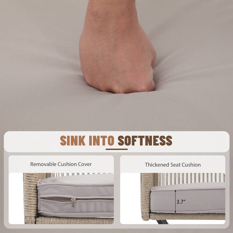 Outdoor Wicker Swivel Chairs with Cushion (Set of 2)