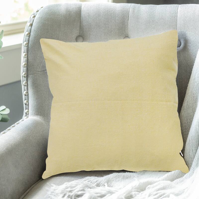 Chambray Cushion With Zipper Butter 18 X 18 - Set of 2