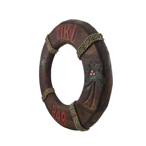 Shop Nautical Tiki Bar Wood Life Preserver Wall Decor 21 Inch