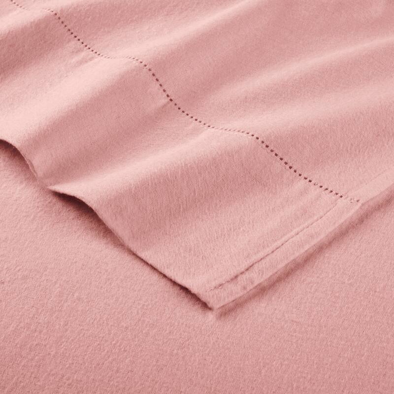 Pointehaven Solid Cotton 180 GSM Deep Pocket Oversized Brushed Flannel Sheet Set