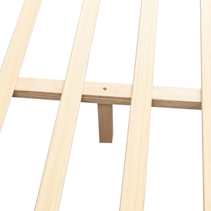 King Size Low Profile Bed with Linen Thick Headboard and Footboard, Beige Linen Fabric Upholstered Platform Bed