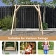 preview thumbnail 7 of 6, Heavy Duty Wooden Swing Frame with Reinforced Bars - 67" x 53" x 68" (L x W x H)