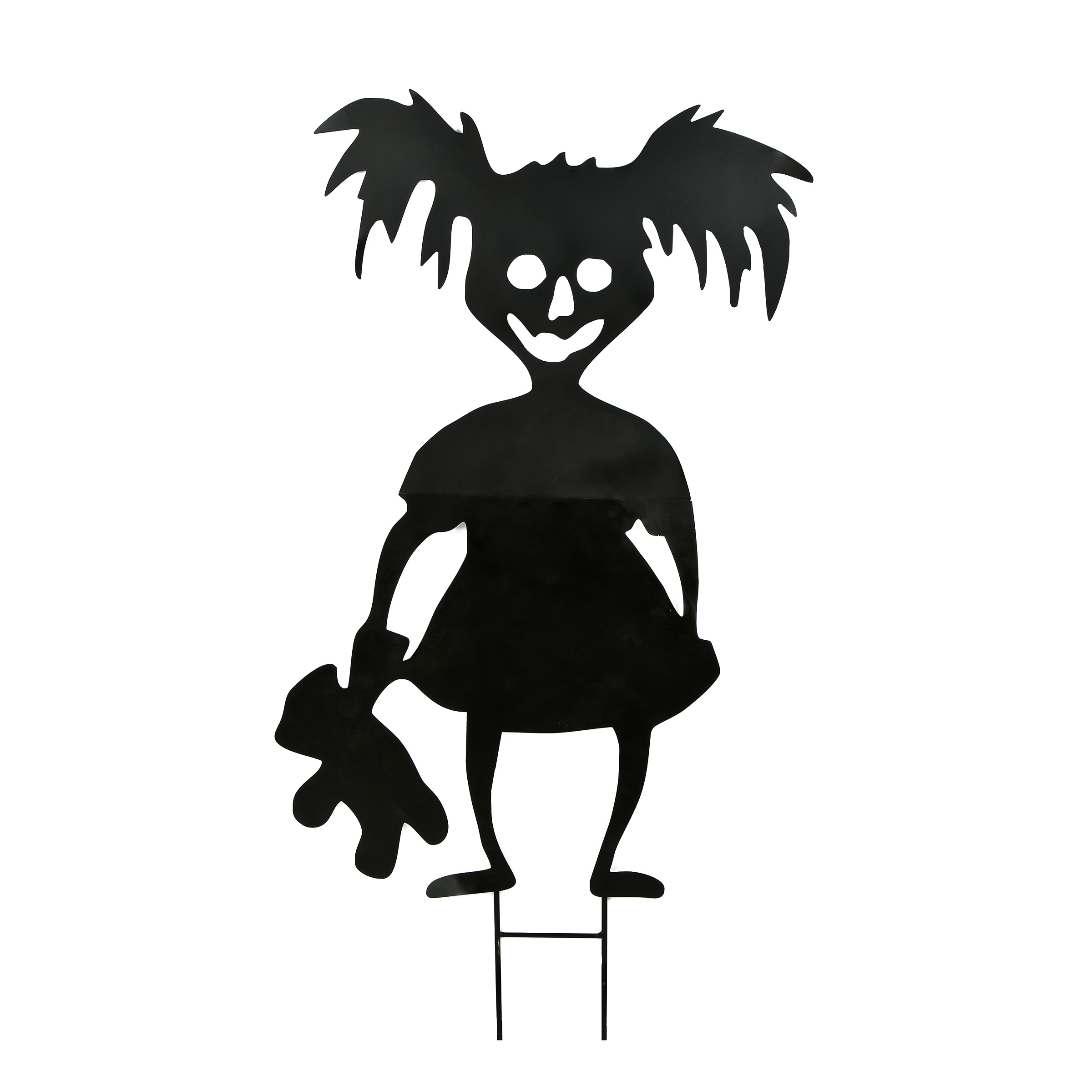 National Tree Company Halloween Lawn Decoration, Black, Scary Girl, Includes Garden Stakes, 38 Inches