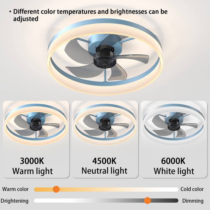 Ceiling Fans with Lights Dimmable LED Embedded installation of thin modern ceiling fans