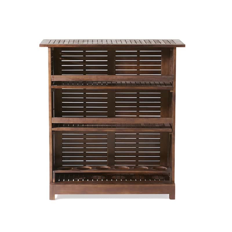 Riviera Acacia Wood Bar Table with Storage by Christopher Knight Home - 39.50"L x 16.50"W x 43.25"H
