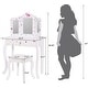 preview thumbnail 11 of 11, UTEX Pretend Play Kids Vanity Table and Chair Vanity Set with Mirror Makeup Dressing Table with Drawer,Play Vanity Set