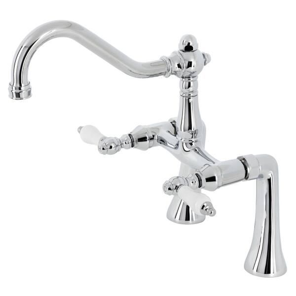 slide 2 of 4, Restoration Deck Mount Clawfoot Tub Faucet Polished Chrome