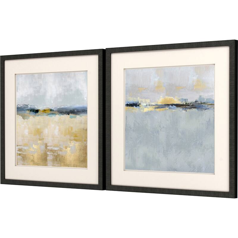 Gentle Horizon II S/2 Framed Art Giclee Under Glass - Blue