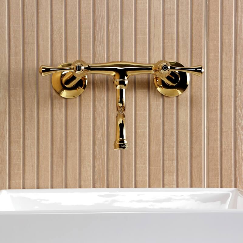 Kingston Brass Kingston Two-Handle 2-Hole Wall Mount Bathroom Faucet
