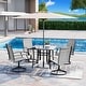 preview thumbnail 168 of 174, Patio Dining Set, Outdoor Dining Table and Chairs Set with Textilene Chairs, Adjustable Umbrella Hole for Garden, Backyard 5 Piece - Grey-Swivel