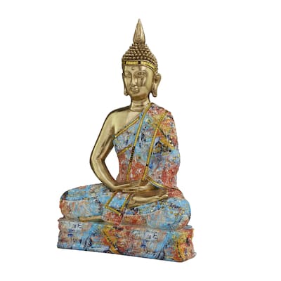 Resin Buddha Decorative Sculpture - Multi Colored - Roche River Decor