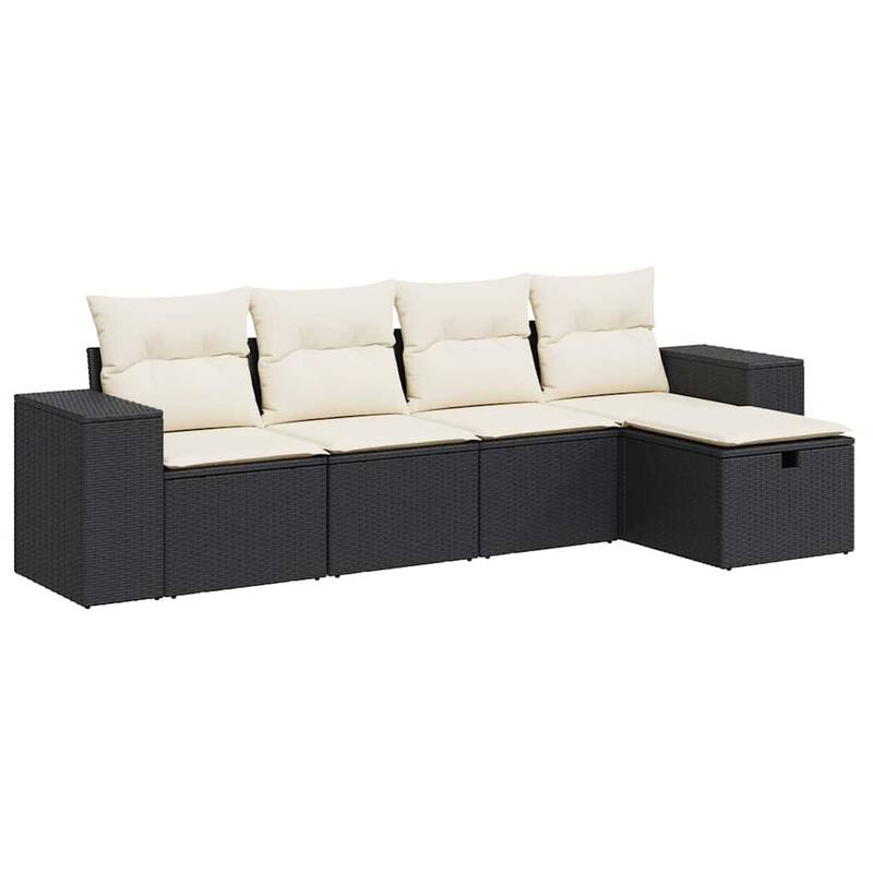 vidaXL Garden Sofa Set Beige/Black/Brown/Grey