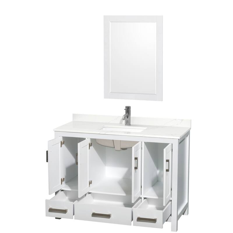 Wyndham Collection WCS141448S-QTZ-UNSM24 Sheffield 48" Free Standing