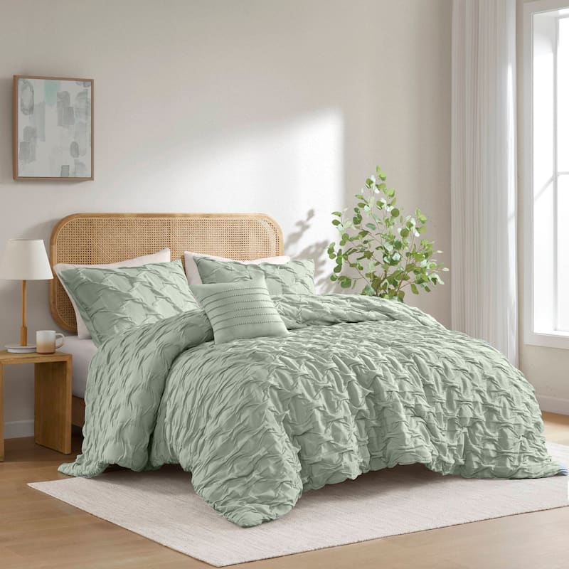 Chelsea Square Bailey Diamond Pucker Woven Comforter Set
