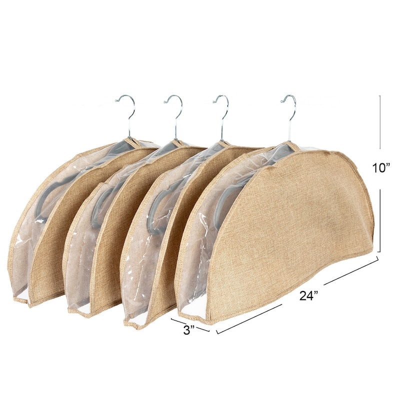 Household Essentials Hanging Garment Shoulder Dust Covers for Closet - 24.0"L x 3.0"W x 10.0"H