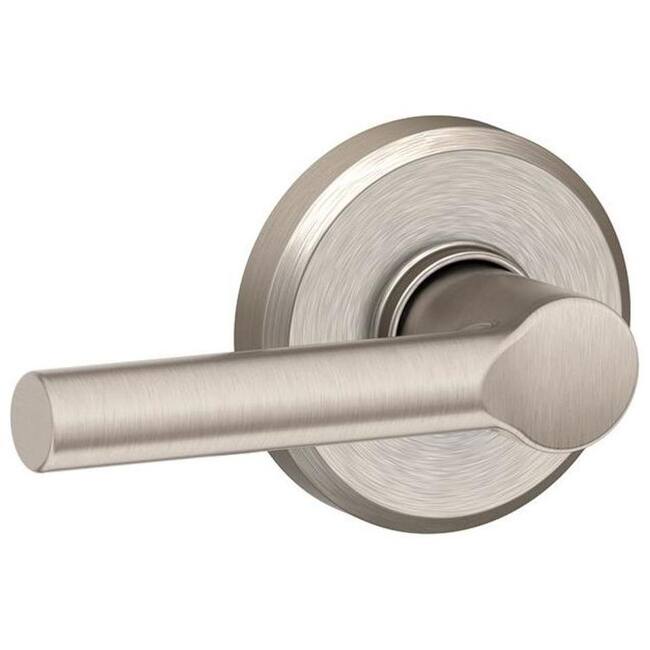 Schlage Broadway Passage Door Lever Set with Decorative Greyson Trim - Satin Nickel