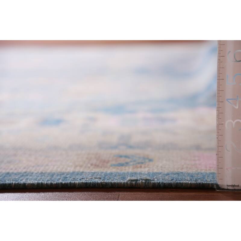 Hand Knotted Oriental 100% Wool Carpet Transitional Geometric Navy Blue & Blues Oushak Area Rug - 10' 4'' X 8' 10''