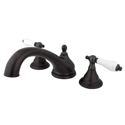 Kingston Brass Vintage Deck Mounted Roman Tub Filler with Lever